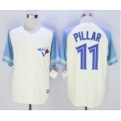 Men Toronto Blue Jays #11 Kevin Pillar Cream Blue Exclusive 2016 Official Cool Base Jersey