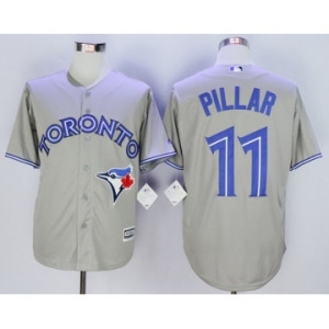 Men Toronto Blue Jays #11 Kevin Pillar Gray 2016 Official Cool Base Jersey