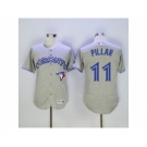 Men Toronto Blue Jays #11 Kevin Pillar Majestic Gray Flexbase Authentic Collection Player Jersey