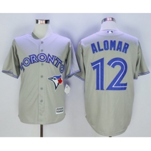 Men Toronto Blue Jays #12 Roberto Alomar Grey 2016 Official Cool Base Jersey