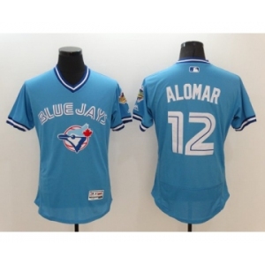 Men Toronto Blue Jays #12 Roberto Alomar Majestic Blue Flexbase Authentic Collection Cooperstown Player Jersey