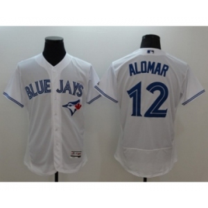 Men Toronto Blue Jays #12 Roberto Alomar Majestic white Flexbase Authentic Collection Player Jersey