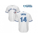 Men Toronto Blue Jays #14 Justin Smoak White New Cool Base Stitched MLB Jersey