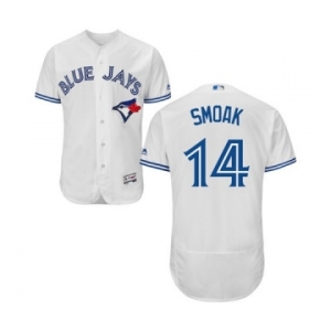 Men Toronto Blue Jays #14 justin smoak Majestic White Flexbase Authentic Collection Player Jersey[smoak]
