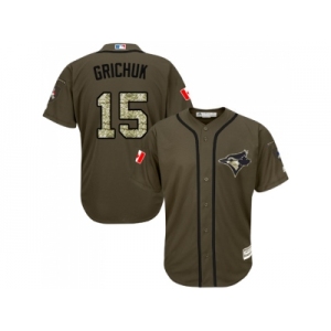 Men Toronto Blue Jays #15 Randal Grichuk Green Salute to Service Stitched MLB Jersey