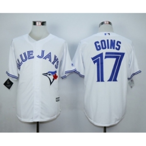 Men Toronto Blue Jays #17 Ryan Goins White 2016 Official Cool Base Jersey