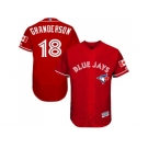 Men Toronto Blue Jays #18 Curtis Granderson Red Flexbase Authentic Collection Canada Day Stitched MLB Jersey