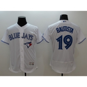 Men Toronto Blue Jays #19 Jose Bautista Majestic white Flexbase Authentic Collection Player Jersey