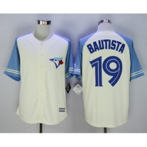 Men Toronto Blue Jays #19 Paul Molitor Cream Blue Exclusive 2016 Official Cool Base Jersey