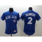 Men Toronto Blue Jays #2 Troy Tulowitzki Majestic Blue Flexbase Authentic Collection Player Jersey
