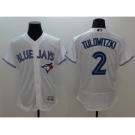 Men Toronto Blue Jays #2 Troy Tulowitzki Majestic white Flexbase Authentic Collection Player Jersey