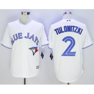 Men Toronto Blue Jays #2 Troy Tulowitzki White 2016 Official Cool Base Jersey