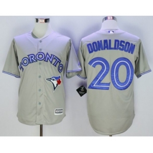Men Toronto Blue Jays #20 Josh Donaldson Gray 2016 Official Cool Base Jersey