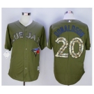 Men Toronto Blue Jays #20 Josh Donaldson Green 2016 Official Cool Base Jersey