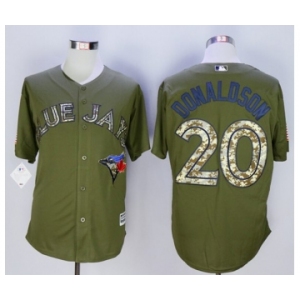 Men Toronto Blue Jays #20 Josh Donaldson Green 2016 Official Cool Base Jersey