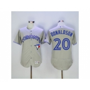 Men Toronto Blue Jays #20 Josh Donaldson Majestic Gray Flexbase Authentic Collection Player Jersey