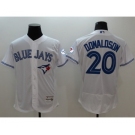 Men Toronto Blue Jays #20 Josh Donaldson Majestic white Royal 40th Anniversary Flexbase Authentic Collection Jersey