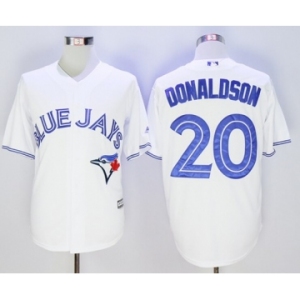 Men Toronto Blue Jays #20 Josh Donaldson White 2016 Official Cool Base Jersey