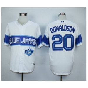 Men Toronto Blue Jays #20 Josh Donaldson White Exclusive 2016 Official Cool Base Jersey