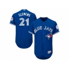 Men Toronto Blue Jays #21 Roger Clemens Majestic Blue Flexbase Authentic Collection Player Jersey