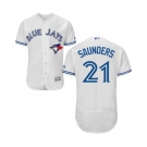 Men Toronto Blue Jays #21 michael saunders Majestic White Flexbase Authentic Collection Player Jersey[saunders]