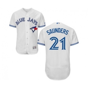 Men Toronto Blue Jays #21 michael saunders Majestic White Flexbase Authentic Collection Player Jersey[saunders]