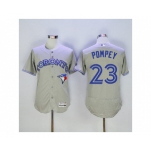 Men Toronto Blue Jays #23 Dalton Pompey Majestic Gray Flexbase Authentic Collection Player Jersey