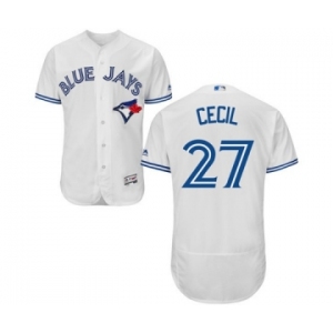 Men Toronto Blue Jays #27 Brett Cecil Majestic White Flexbase Authentic Collection Player Jersey