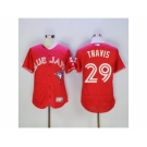 Men Toronto Blue Jays #29 Devon Travis Majestic Red Flexbase Authentic Collection Player Jersey[Travis]