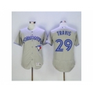 Men Toronto Blue Jays #29 Devon travis Majestic Gray Flexbase Authentic Collection Player Jersey
