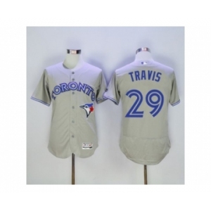 Men Toronto Blue Jays #29 Devon travis Majestic Gray Flexbase Authentic Collection Player Jersey