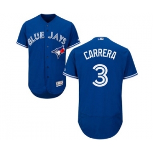 Men Toronto Blue Jays #3 ezequiel carrera Majestic Blue Flexbase Authentic Collection Player Jersey