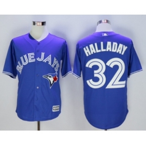 Men Toronto Blue Jays #32 Roy Halladay Blue 2016 Official Cool Base Jersey