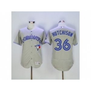 Men Toronto Blue Jays #36 Drew Hutchison Majestic Gray Flexbase Authentic Collection Player Jersey