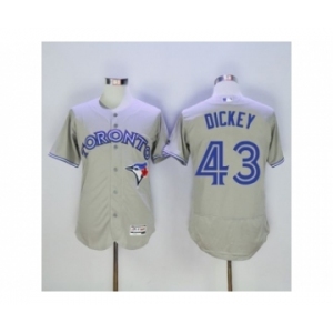 Men Toronto Blue Jays #43 R.A. Dickey Majestic Gray Flexbase Authentic Collection Player Jersey