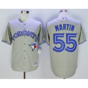 Men Toronto Blue Jays #55 Russell Martin Gray 2016 Official Cool Base Jersey