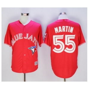 Men Toronto Blue Jays #55 Russell Martin Red 2016 Official Cool Base Jersey