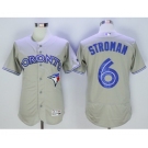Men Toronto Blue Jays #6 Marcus Stroman Majestic Gray Flexbase Authentic Collection Player Jersey