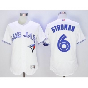 Men Toronto Blue Jays #6 Marcus Stroman Majestic White Flexbase Authentic Collection Player Jersey