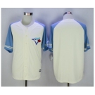 Men Toronto Blue Jays Blank Cream Blue 2016 Official Cool Base Jersey