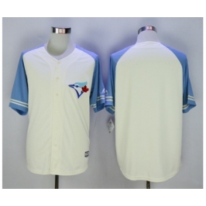 Men Toronto Blue Jays Blank Cream Blue 2016 Official Cool Base Jersey