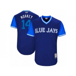 Men's 2017 Little League World Series Blue Jays #14 Justin Smoak Moakey Royal Jersey