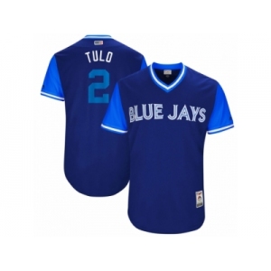 Men's 2017 Little League World Series Blue Jays #2 Troy Tulowitzki Tulo Royal Jersey