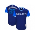 Men's 2017 Little League World Series Blue Jays #25 Marco Estrada Estradabien Royal Jersey