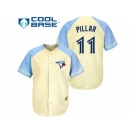 Men's Majestic Toronto Blue Jays #11 Kevin Pillar Authentic Cream Exclusive Vintage Cool Base MLB Jersey