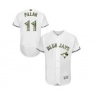 Men's Majestic Toronto Blue Jays #11 Kevin Pillar Authentic White 2016 Memorial Day Fashion Flex Base MLB Jersey