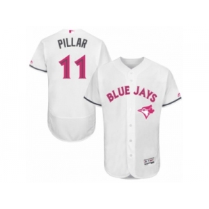 Men's Majestic Toronto Blue Jays #11 Kevin Pillar Authentic White 2016 Mother's Day Fashion Flex Base MLB Jersey