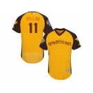 Men's Majestic Toronto Blue Jays #11 Kevin Pillar Yellow 2016 All-Star American League BP Authentic Collection Flex Base MLB Jersey
