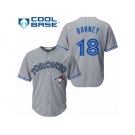 Men's Majestic Toronto Blue Jays #18 Darwin Barney Replica Grey Road MLB Jersey