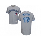 Men's Majestic Toronto Blue Jays #19 Paul Molitor Grey Flexbase Authentic Collection MLB Jersey